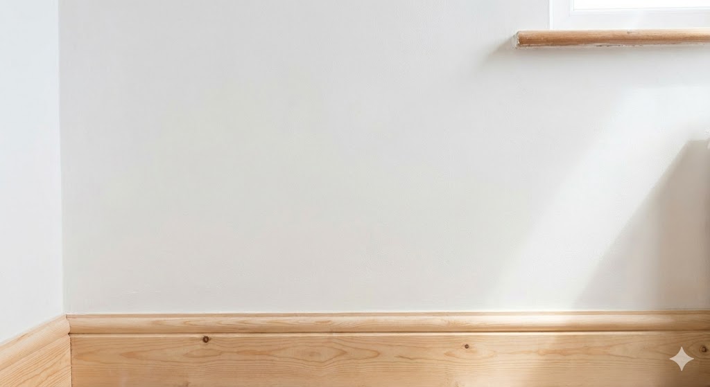 Después - pared reparada y pintada